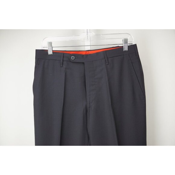 Rota Solid Dark Blue 100% Wool Mens Dress Pants Sz 46 BRAND NEW